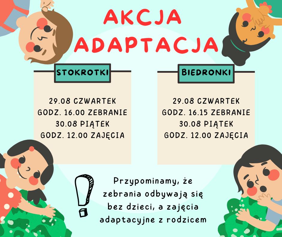 plakat z zaproszeniem na dni adaptacyjne