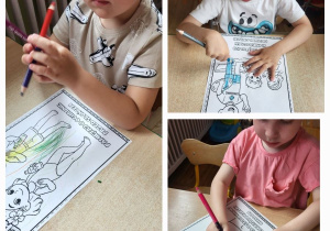 Dzieci z grupy Biedronki podczas zajęć dotyczących bezpieczeństwa podczas wakacji.
