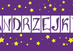 Grafika przedstawia napis „Andrzejki”.