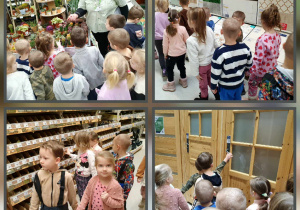 Dzieci z grupy Liski zwiedzają poszczególne działy sklepu Leroy Merlin.