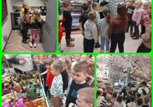 Dzieci z grupy Tropiciele podczas zwiedzania sklepu.