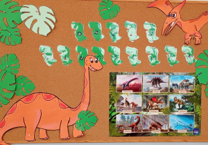 Tablica z napisem Dzień dinozaura.