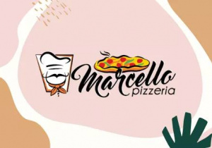 Zdjęcie przedstawia logo pizzerii „Marcello”.