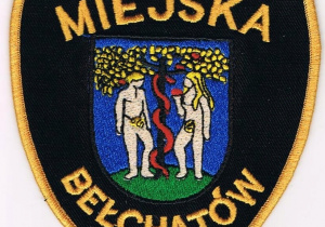 Na zdjęciu widnieje emblemat Straży Miejskiej w Bełchatowie.