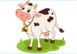 Ilustracja przedstawiająca krowę.