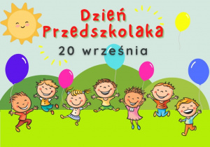 Ilustracja z dziećmi i napisem Dzień Przedszkolaka.