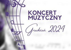 Grafika przedstawia pięciolinię, nuty oraz napis koncert muzyczny