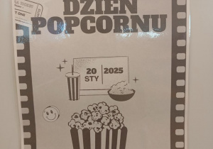 Na obrazku widzimy grafikę związaną z Dniem Popcornu.