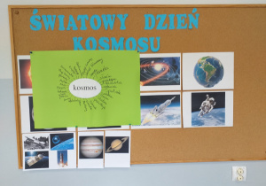 Dzieci podają swoje skojarzenia z kosmosem.