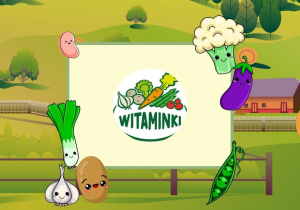 Grafika przedstawia logo projektu oraz wybrane warzywa.