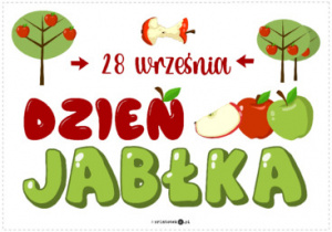 Zdjęcie z napisem „28 września Dzień Jabłka”.