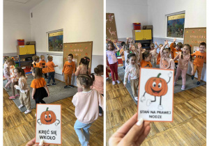 Przedszkolaki podczas „Dyniowej gimnastyki”.