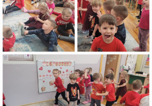 Słoneczka podczas zabawy ruchowo-naśladowczej.