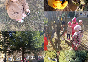 Dzieci poszukują oznak wiosny