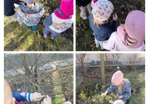 Dzieci poszukują oznak wiosny