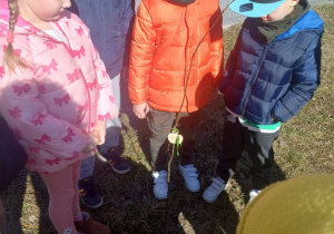 Dzieci poszukują oznak wiosny