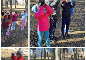 Dzieci poszukują oznak wiosny