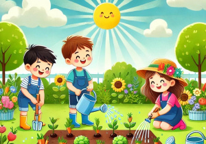 Grafika „Wiosenny ogródek”.