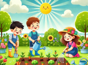 Wiosenny ogródek Żabek