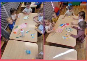 Kolaż zdjęć dzieci kompletujących swoje skarpetki