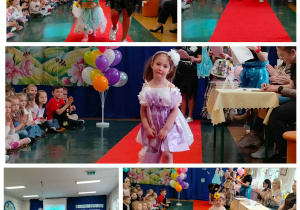 Dzieci prezentują swoje ekologiczne stroje.