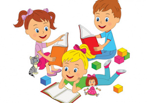 Obrazek z dziećmi czytającymi książkę.