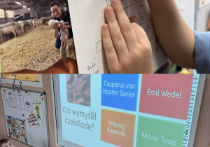 Dzieci maczają owoce w roztopionej czekoladzie