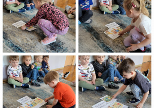 Kolaż zdjęć dzieci układających kodeks ekologa.