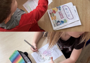 Kolaż przedstawia Smerfy realizujące kolejny moduł projektu edukacyjnego Czuciaki z krainy emocji