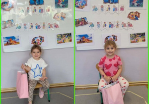Kolaż zdjęć dzieci z upominkami z okazji Dnia Dziecka