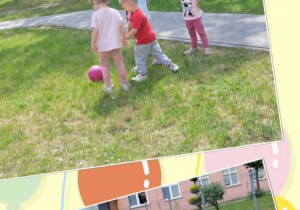 Fotografie dzieci podczas gry w piłkę