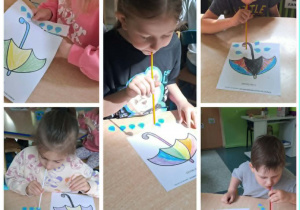 Grupa Motylki pracuje nad zadaniem D jak Deszcz.