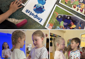 Kolaż przedstawia aktywności Smerfów związane z wyzwaniem kolejnego Czuciaka
