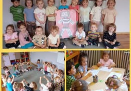Przedszkolaki z grupy Biedronki podczas realizacji zadań związanych z tematem Magiczny – bezpieczny ekran.