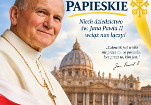 Zdjęcie przedstawia grafikę związaną z papieżem św. Janem Pawłem II