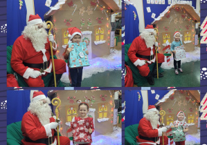 Mikołaj obdarowuje grzeczne dzieci prezentami