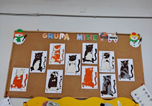 Na koniec zajęć dzieci z grupy ,,Misie” wykonały pracę plastyczną ,,Kot”. Do wykonania pracy użyły plasteliny w różnych kolorach.