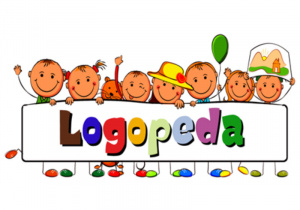 Zdjęcie przedstawia plakat z dziećmi i napis „logopeda”