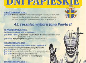 Plakat zapraszający na udział w Dniach papieskich